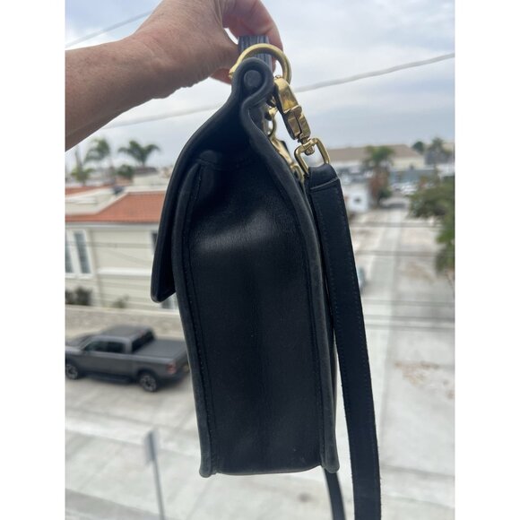 Vintage 90s Coach Black Willis crossbody satchel preppy bag J9C-9927 gold - Picture 9 of 16